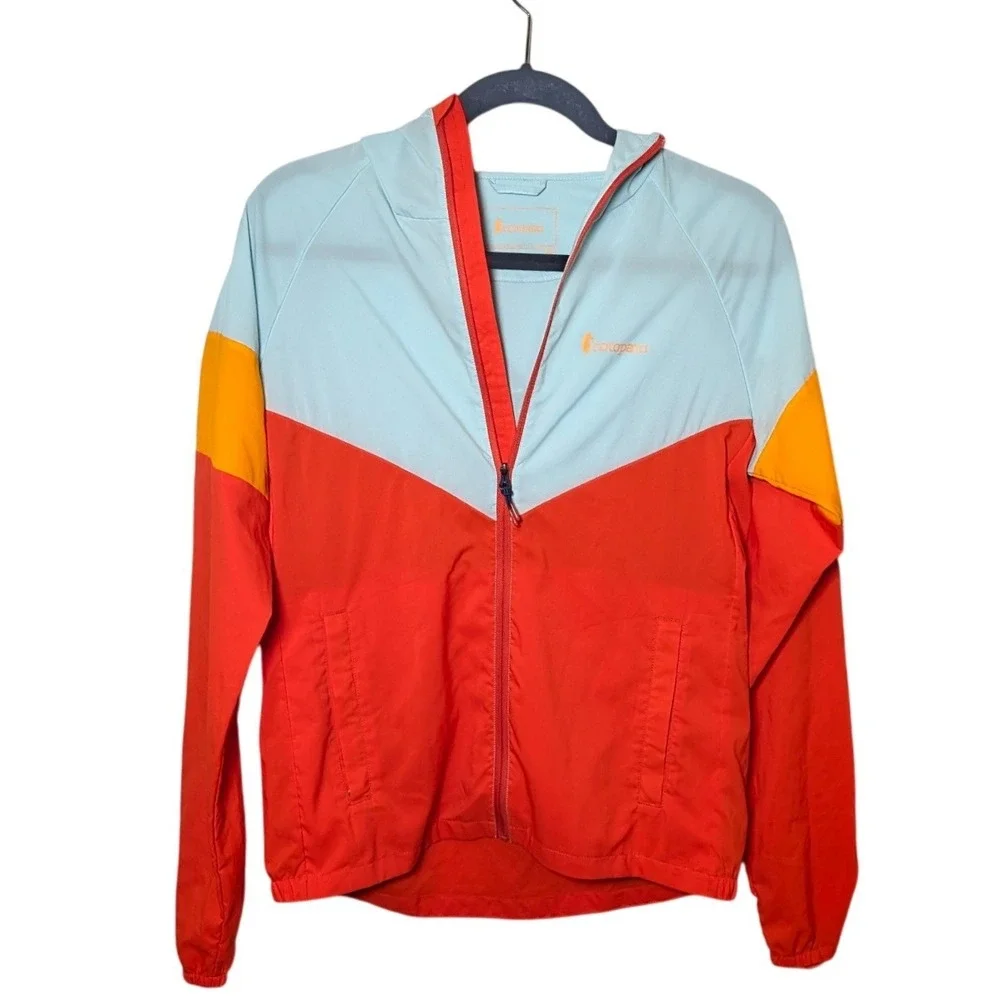 Cotopaxi Palmas Windshell Active Jacket Full Zip Blue Red Orange Womens Sm NWOT